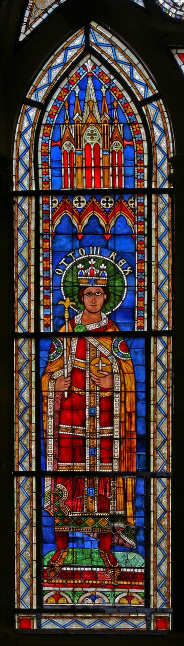 Vindu w13 som viser keiser Otto III av French School