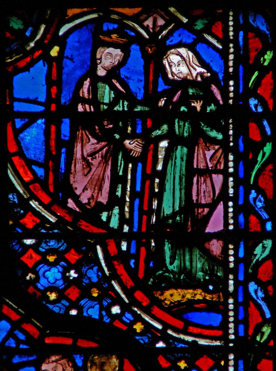 Window w14 David gifter seg med Abigail I Sam XXV 42 av French School