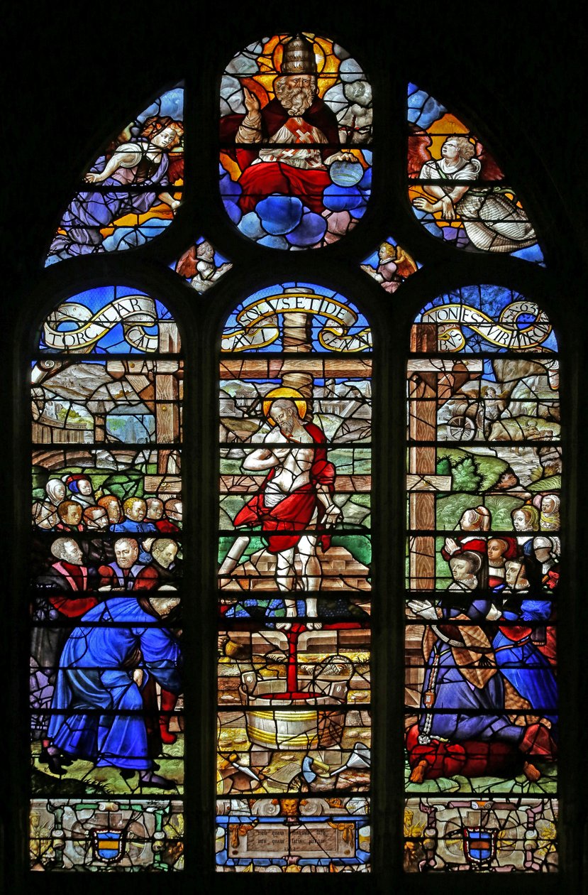 Vindu w14 som viser Mystic Press; giver Jean le Teillieur des Ebrieux av French School