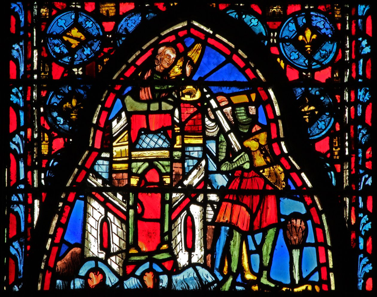 Vindu w15 hellige relikvier: ?Heraclius foran den mirakuløse forseglede porten i Jerusalem av French School
