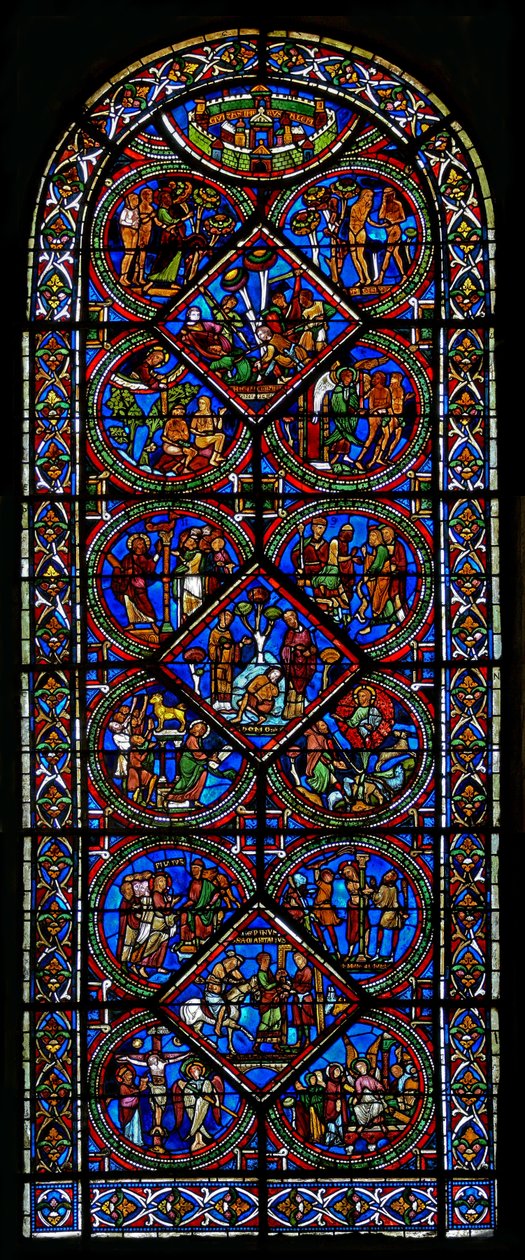 Vindu w15 som viser vinduet barmhjertig samaritan av French School