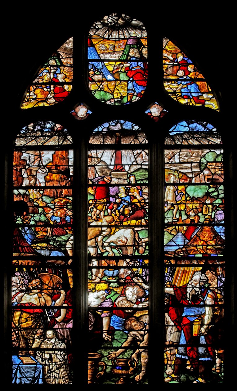 Vindu w16 som viser israelittene som samler Manna av French School