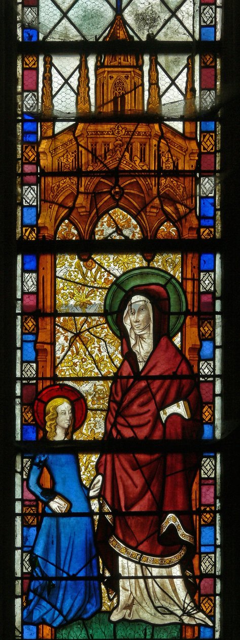 Vindu w17 som viser St. Anne og Jomfru Maria av French School