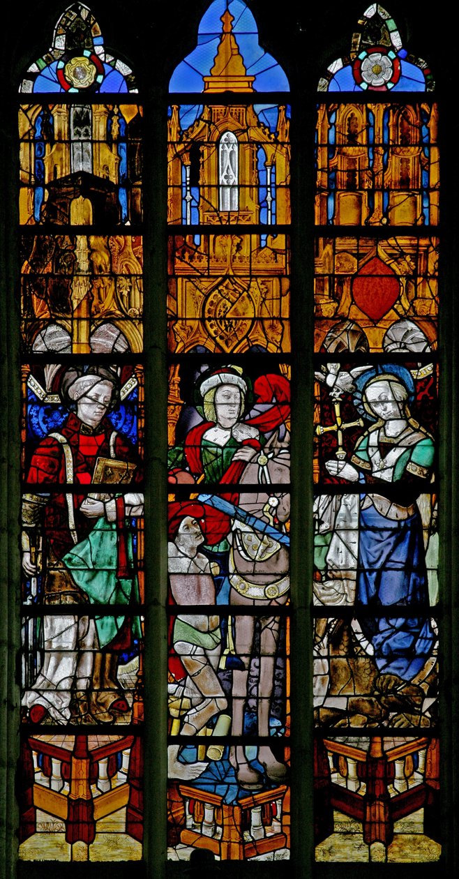 Vindu w17 som viser St. Lawrence, St. Martin og St. Margaret av French School