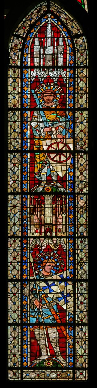 Vindu w203 som viser St George og St Innocentius av French School