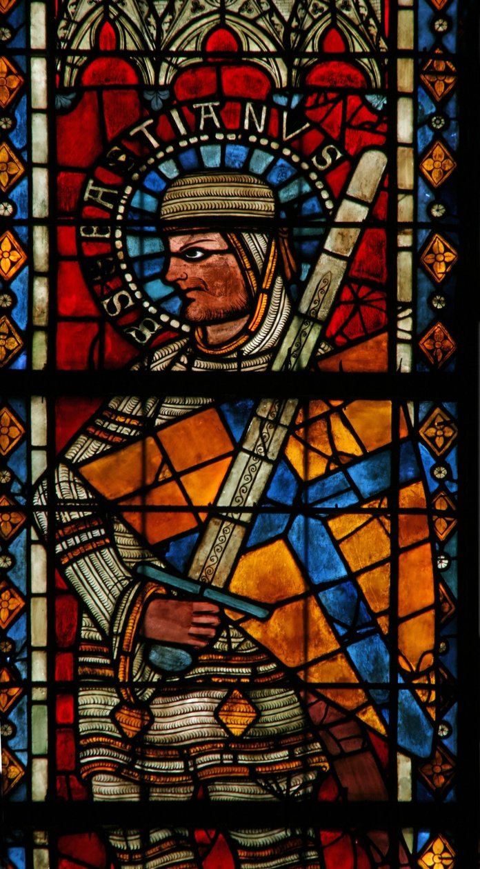 Vindu w203 som viser St. Sebastian av French School