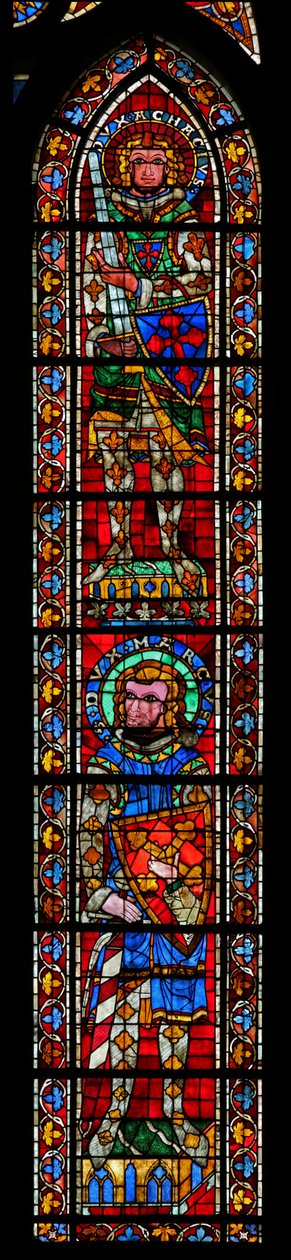 Vindu w205 som viser St Marcus og St Acacius av French School
