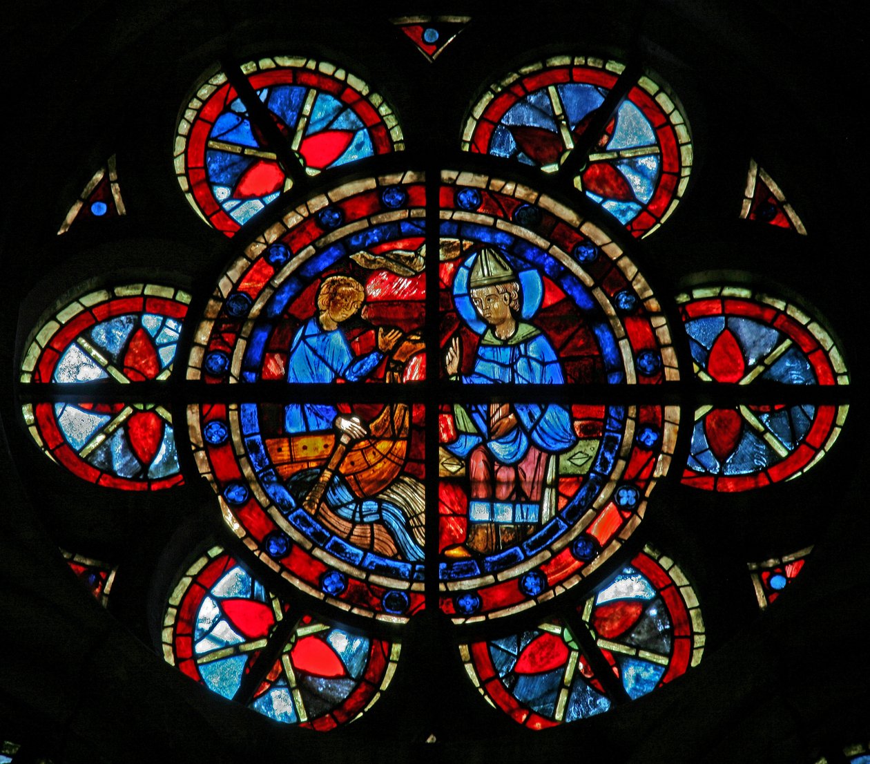 Vindu w205 som viser St. Nicholas som velsigner en roer av French School