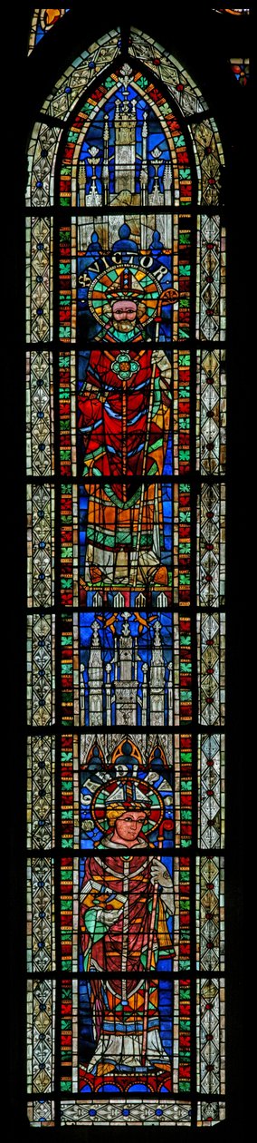 Vindu w207 som viser St. Garonius og St. Victor av French School