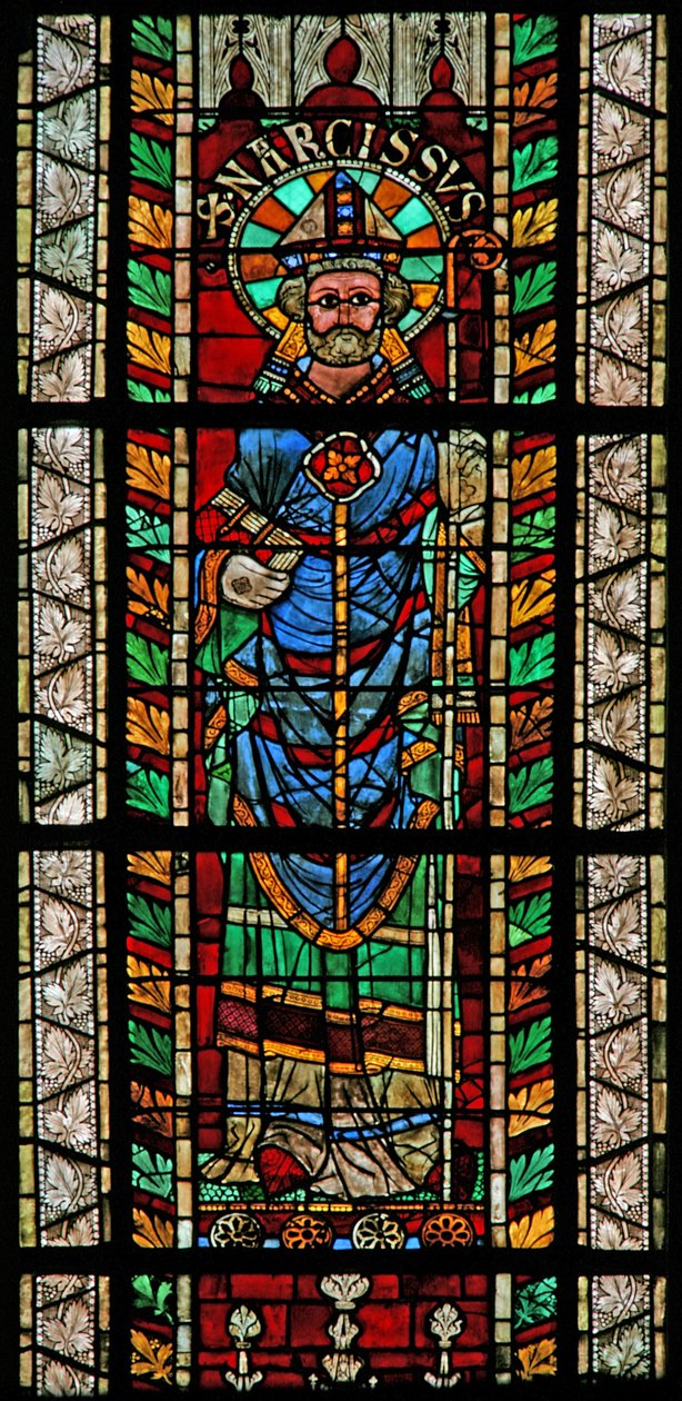 Vindu w207 som viser St. Narcissus av French School