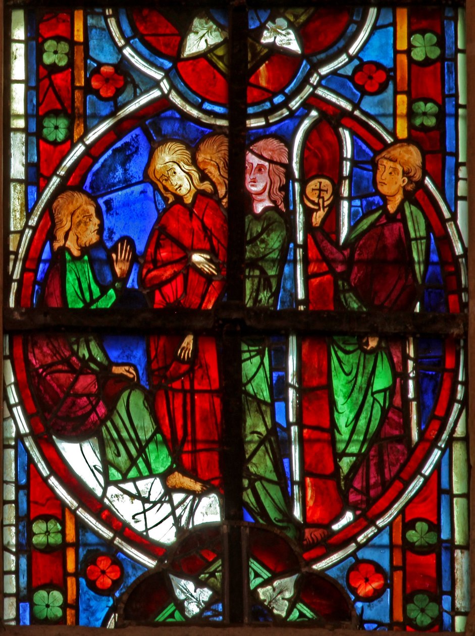 Vindu w209 som viser St Nicholas lokket av kvinner av French School