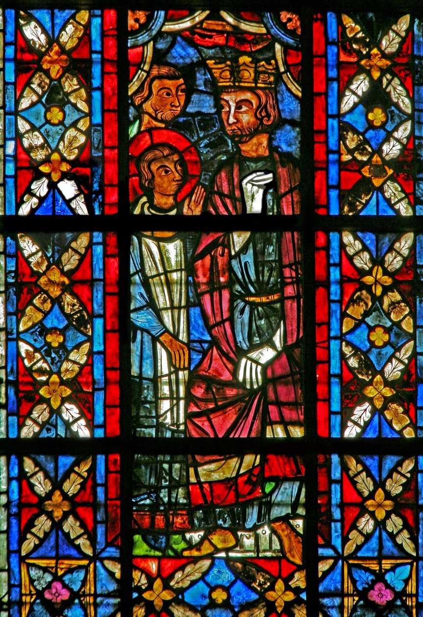 Vindu w209 som viser St Savinien før Aurelian av French School