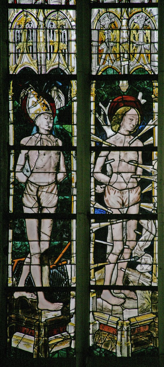Vindu w20 som viser St Blaise og St Sebastian av French School