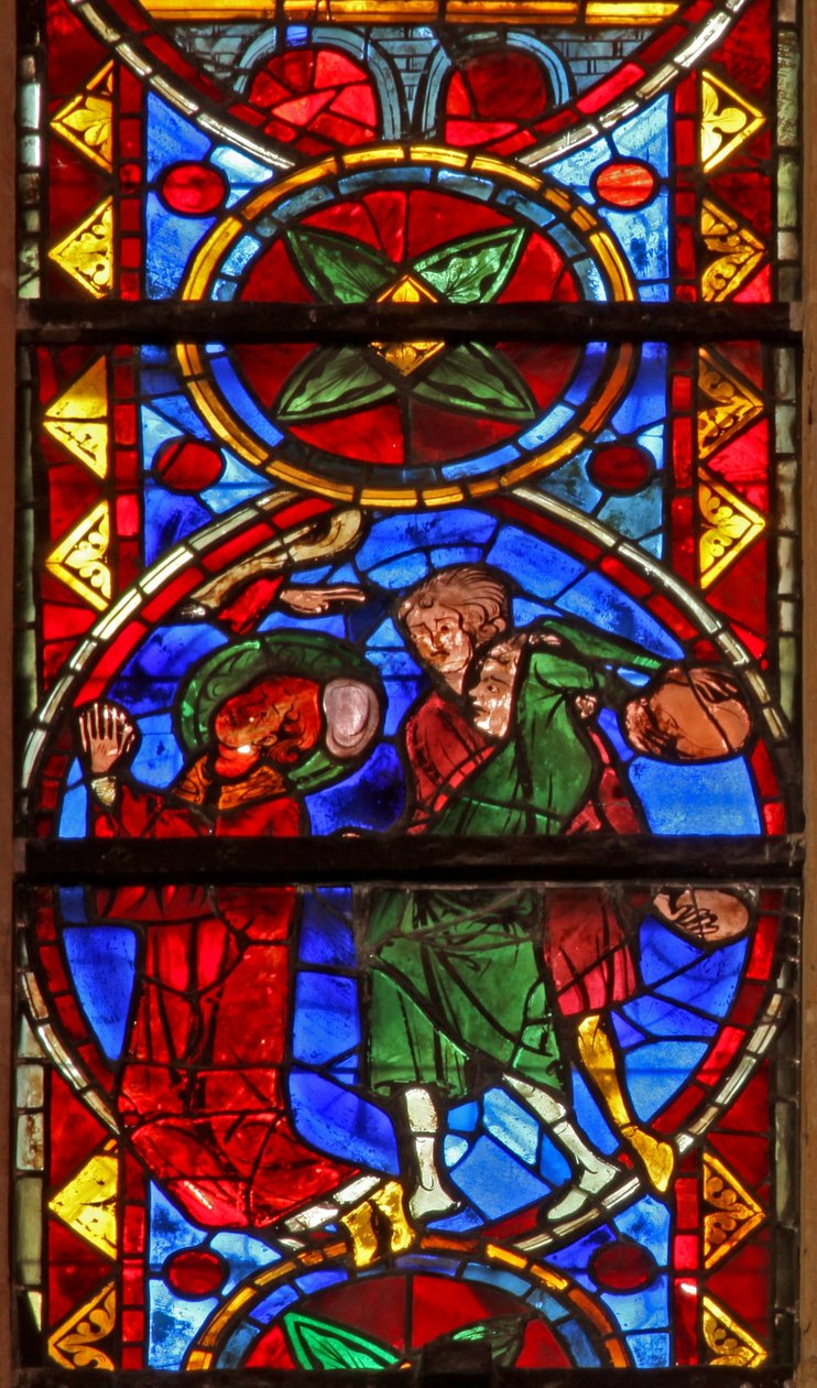 Vindu w213 som viser St Stephens martyrium av French School