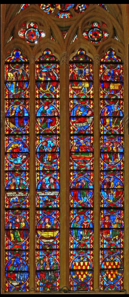 Vindu w213 som viser St Thomas and St Stephen-vinduet av French School