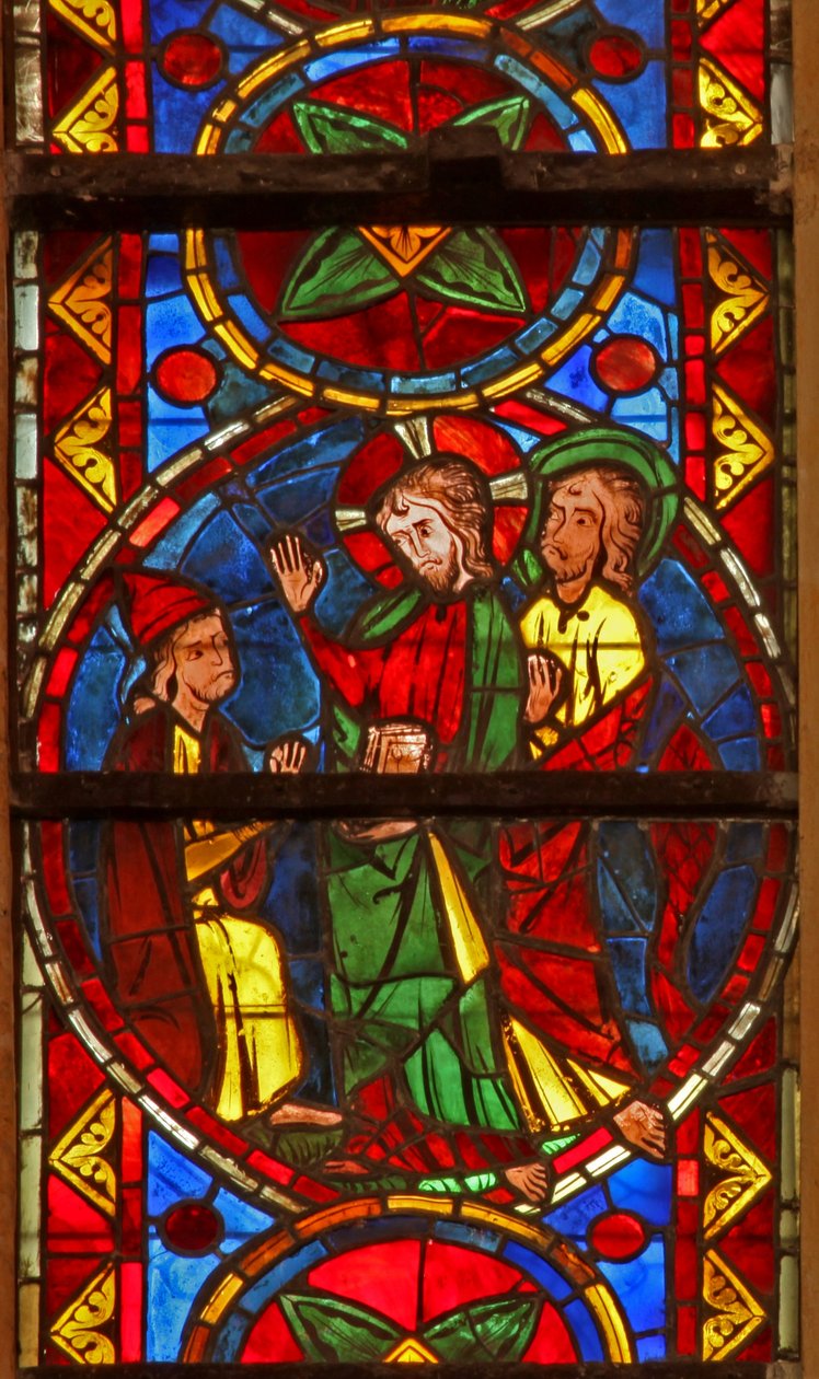 Vindu w213 som viser en scene fra livet til St. Thomas: Kristus (mottar Gunda Phorus-budbringer?) og ber St. Thomas om å dra til India av French School