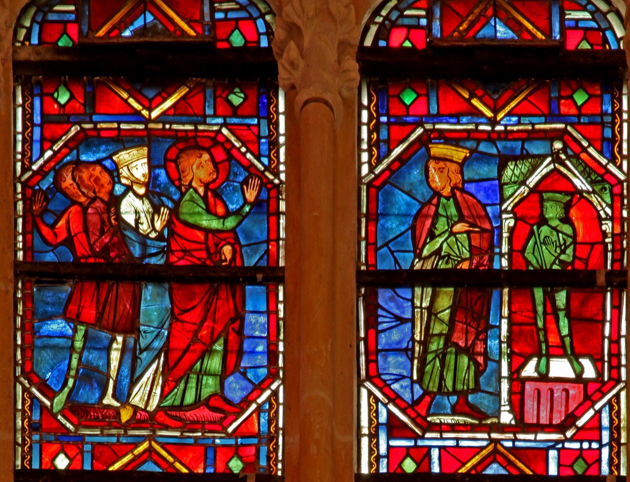 Vindu w214 som viser St Eustache som Placidus som jager en hjort av French School
