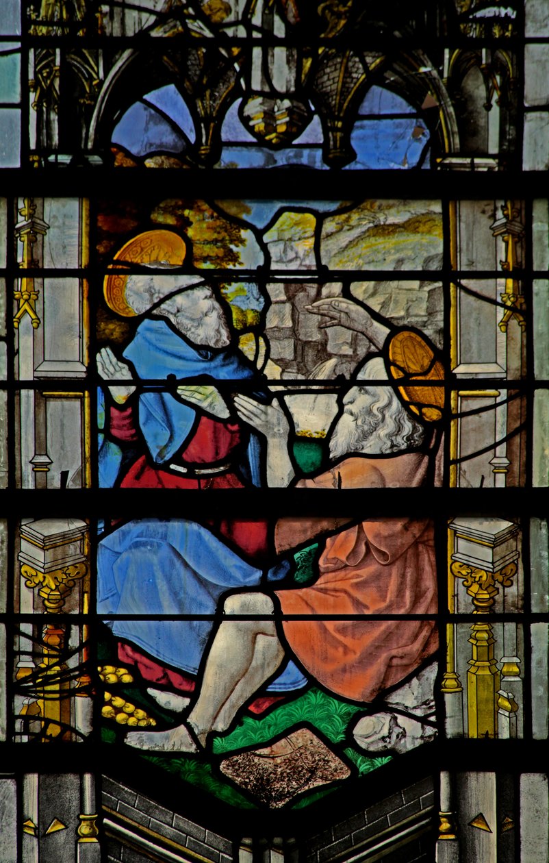 Vindu w23 som viser St. Antonius: med St. Paul av French School
