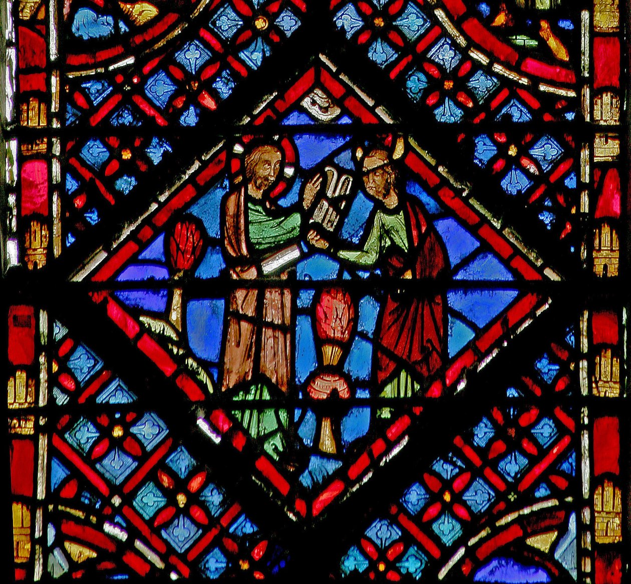 Vindu w2 Gud gir Moses et nytt sett av lovens tabeller Ex XXXIV 28 av French School