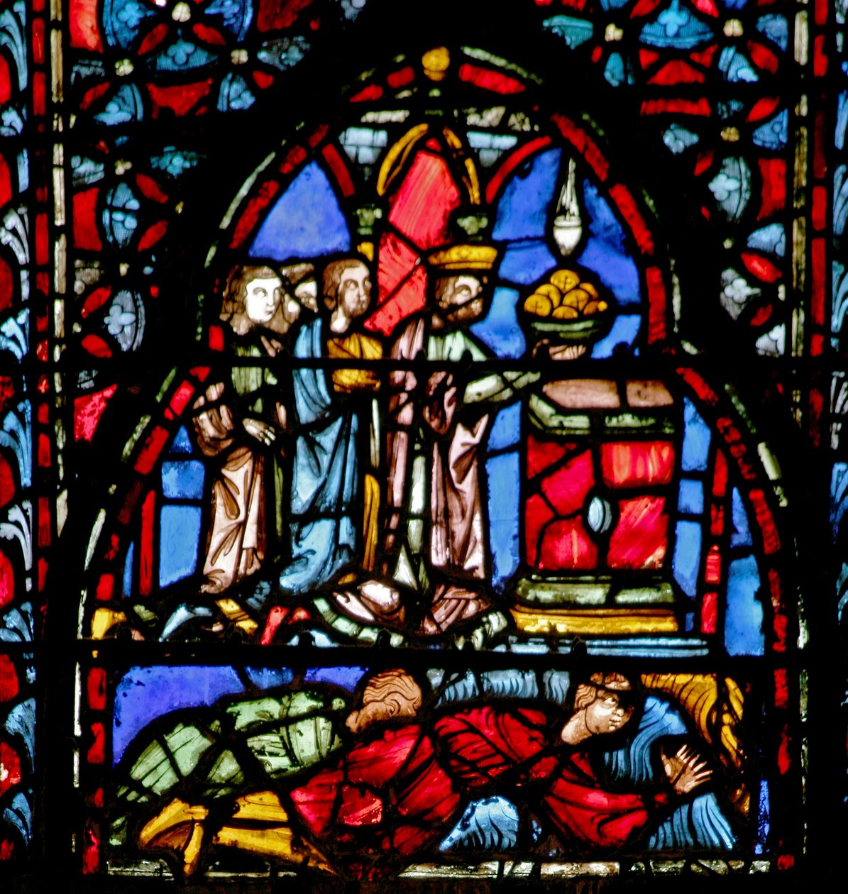 Window w4 Jerichos bytte tilbudt til Gud Josh VI 24 av French School