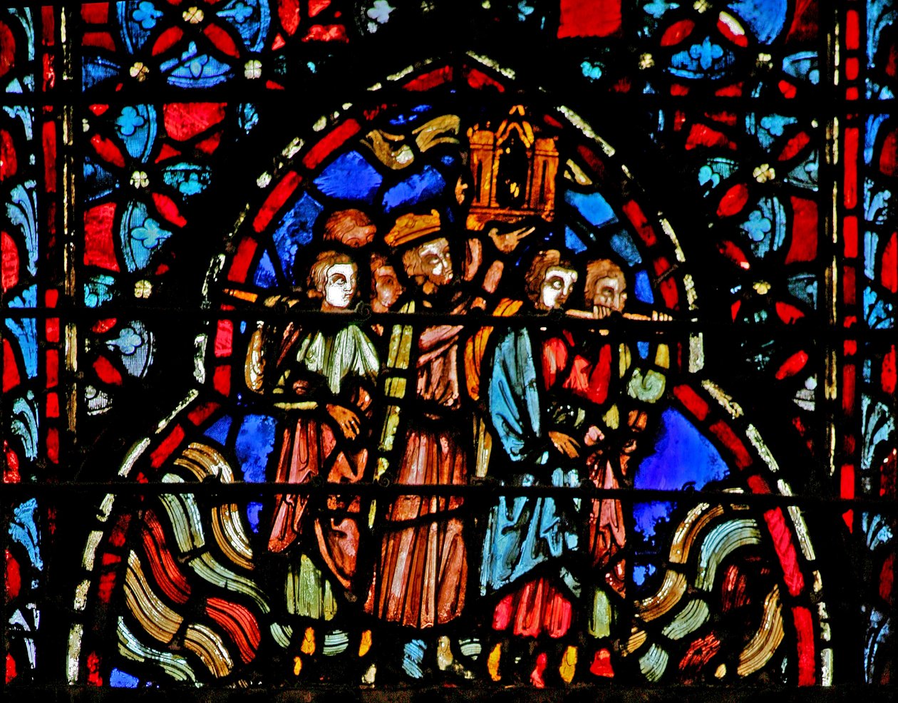 Vindu w4 krysset av elven Jordan med Paktens ark Josh III 15-16 av French School