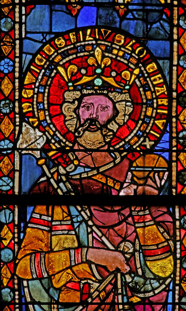 Vindu w7 som viser Louis, sønn av Lotharius VI? av French School