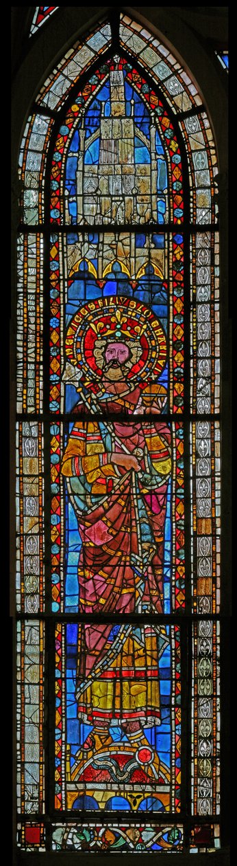Vindu w7 som viser Louis, sønn av Lotharius VI? av French School