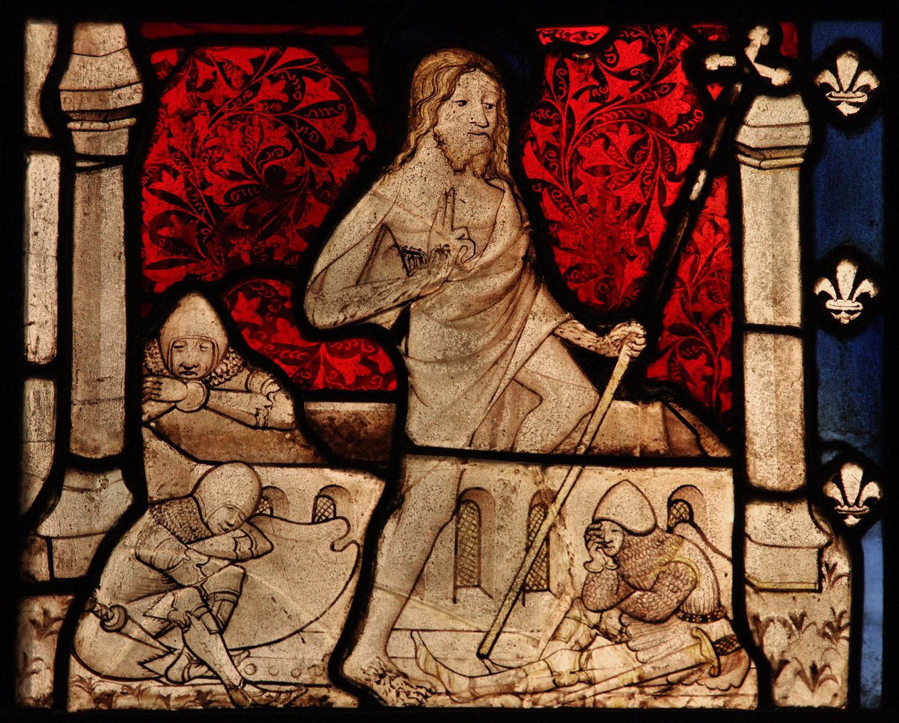Vindu w80 som viser oppstandelsen, fra Church of Betton, Bretagne av French School