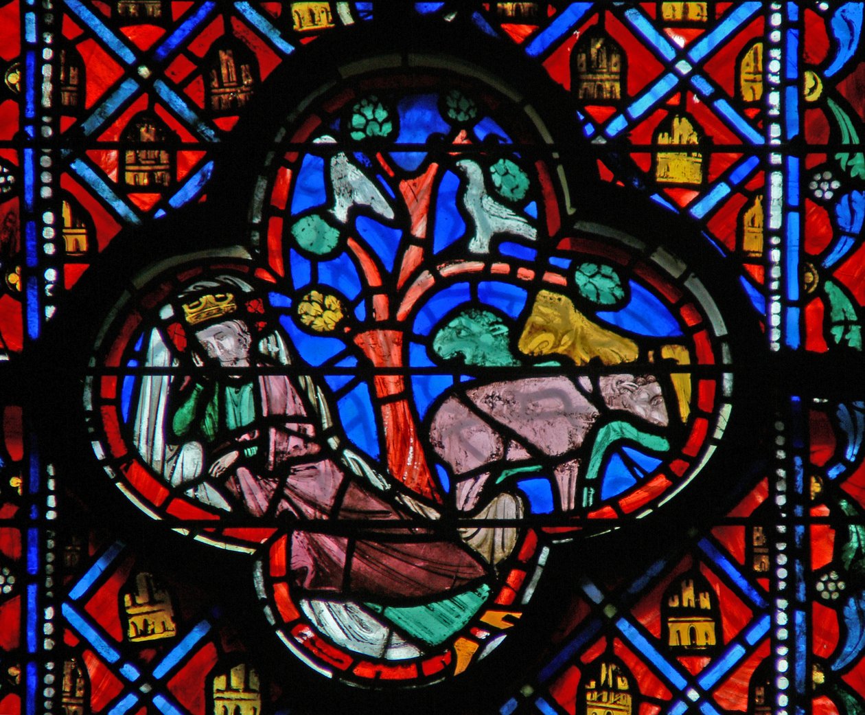Vindu w9R Nebukadnesar ser et stort tre i et syn. Dan IV 10 av French School