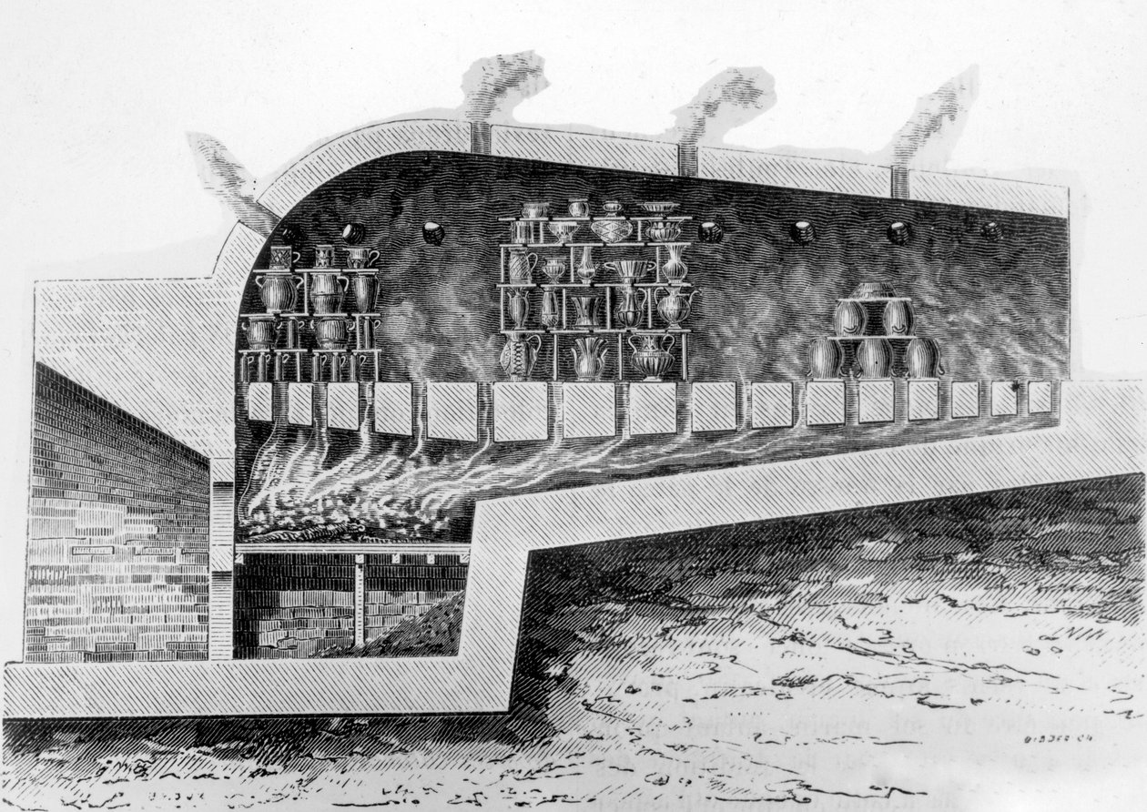Vedovn for baking av keramikk, 1882 av French School