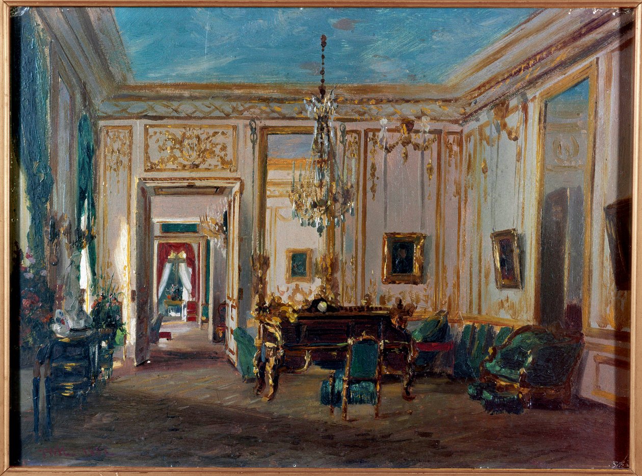 Arbeidsskap av Impress Eugenie a Saint Cloud-maleriet fra 1800-tallet. Paris, dekorativ kunst av French School