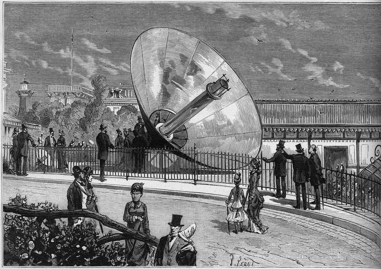Verdensutstilling 1878 i Paris: solovn oppfunnet av Augustin Mouchot (1823-1912). Gravering i "" Le Monde Illustré"" nr. 1125 av 19. oktober 1878. av French School