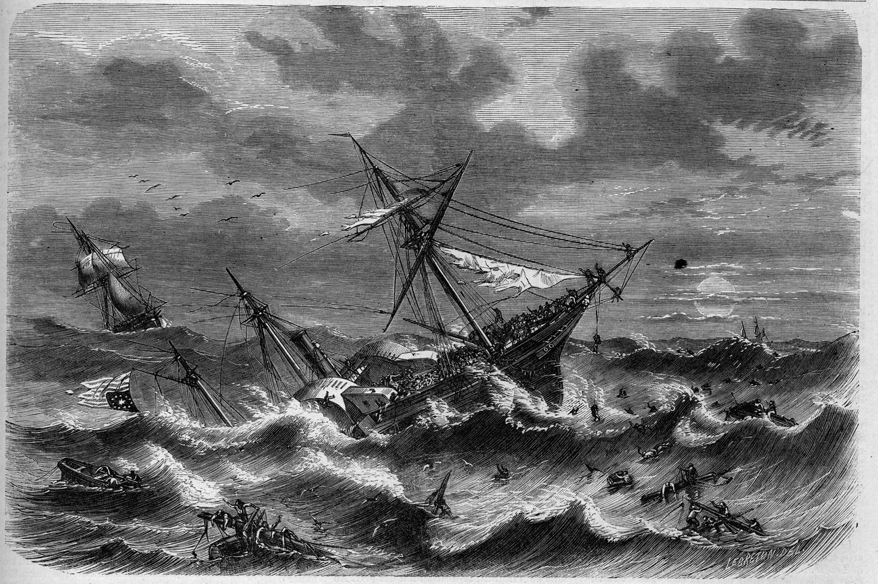 Wreck of the American liner “Central America” (Central America) in the Atlantic Ocean av French School