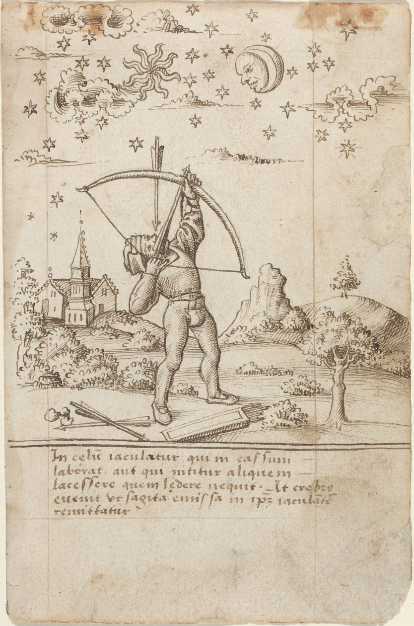 Du skyter mot himmelen [fol. 9 recto], ca. 1512–1515 (penn og blekk) av French School
