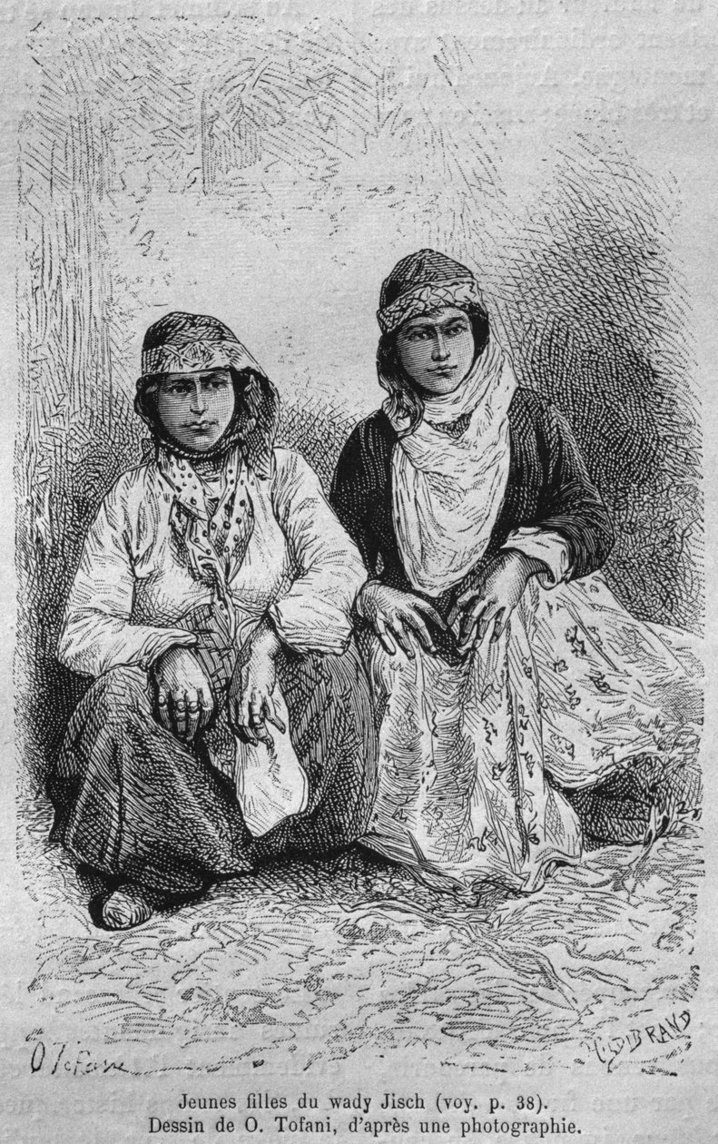 Unge jenter, fra Syria i dag. Reiser i Fønikia, Libanon og Judea. 1875-1880 av Louis Charles Emile Lortet, 1884 av French School