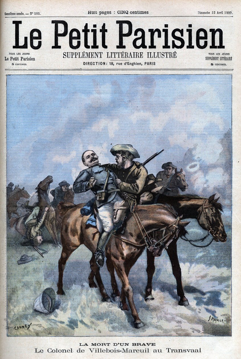 general Villebois Mareuils død under boerkrigen (1899-1902) - i "Le petit Parisien" ” av French School