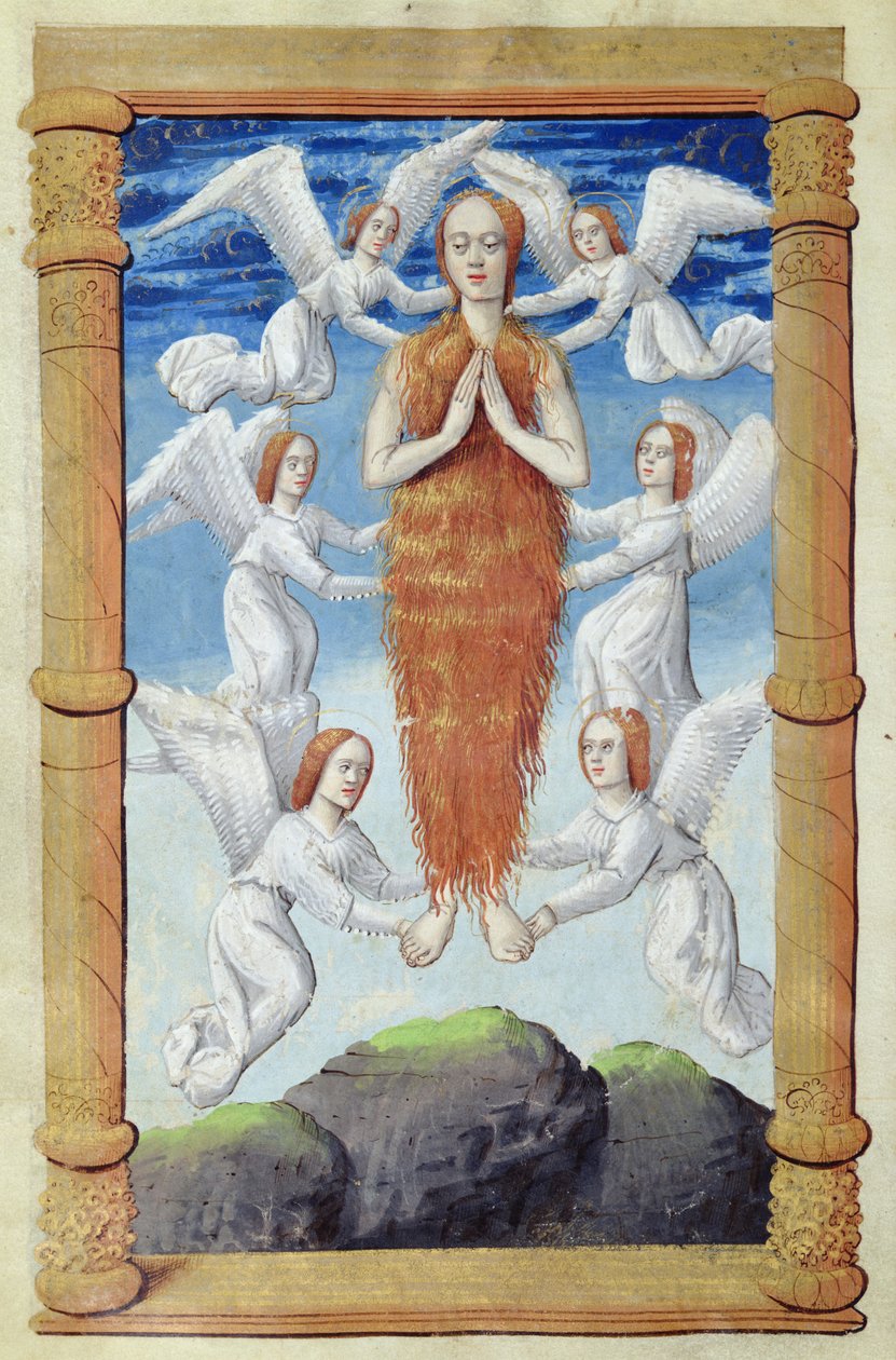 fol.97v Maria Magdalenas himmelfart, fra Heures a l