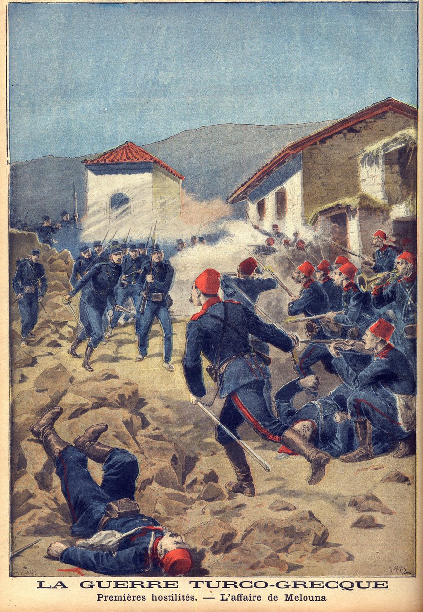 den gresk-tyrkiske krigen i 1897 (tretti dagers krigen) - Et av de første kampene i Thessaly av French School