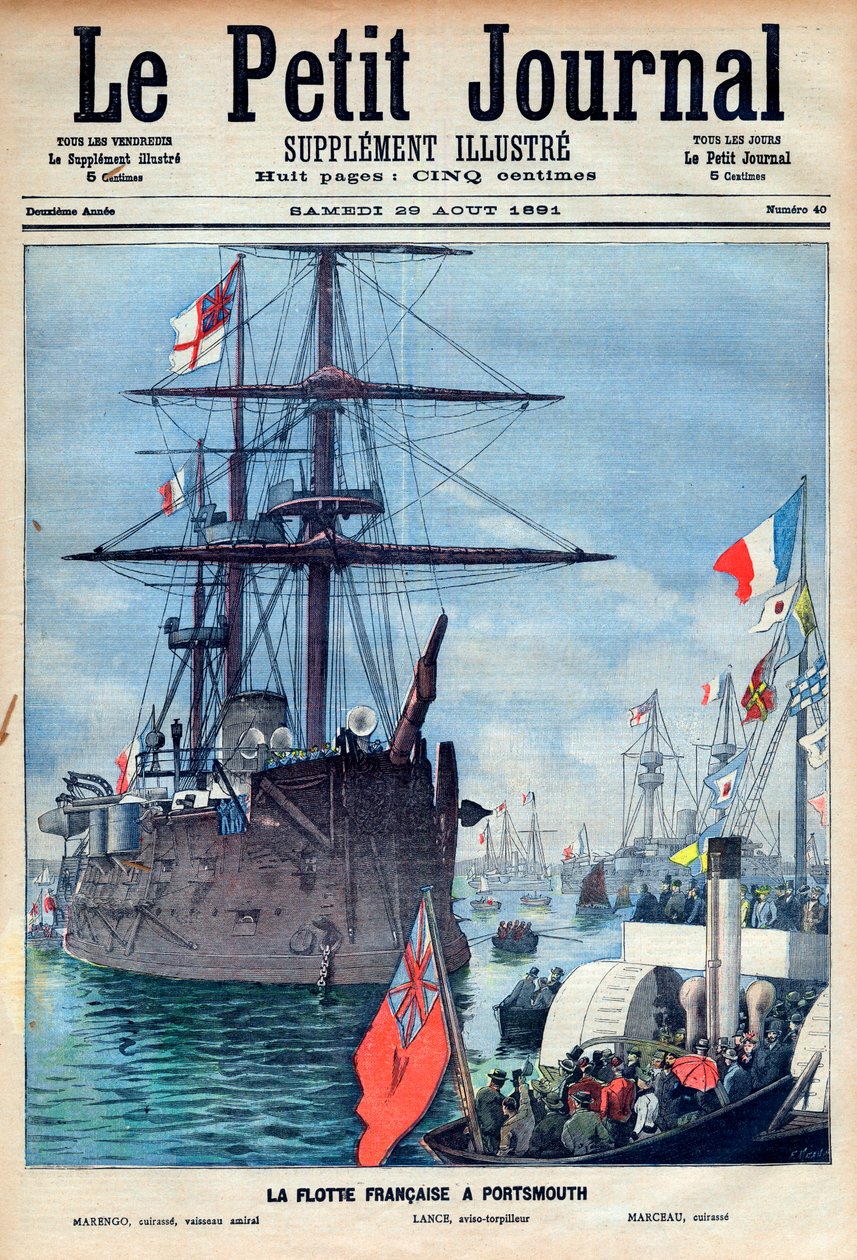 den franske flåten i Portsmouth: flaggskipet "Marengo", l