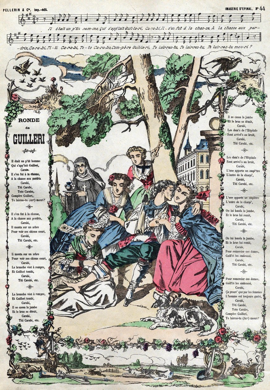 the round of Guilleri. Picture of Epinal of the 19th century av French School