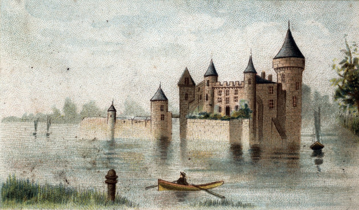 view of the Chateau de la Brede (Gironde). av French School