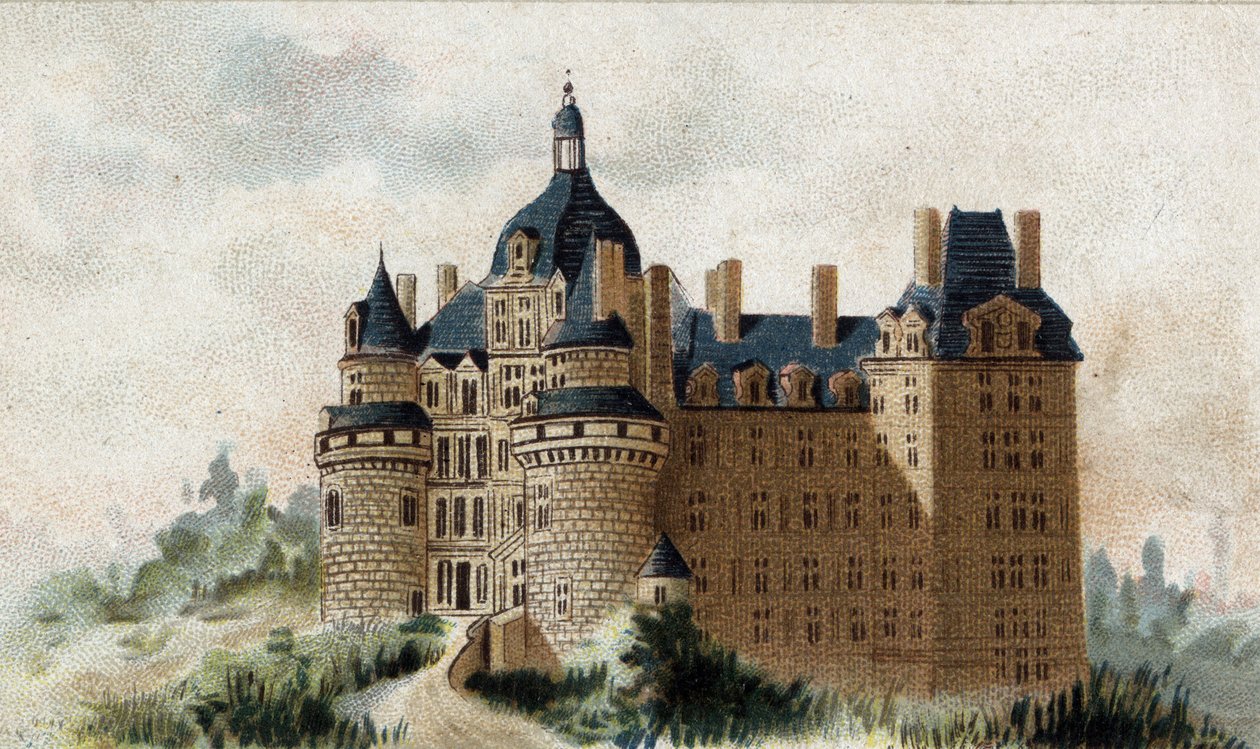 view of the castle of Brissac (Maine et Loire). av French School