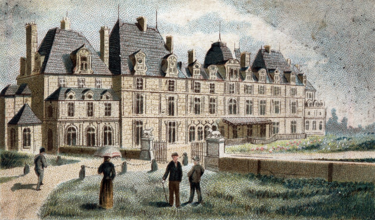 utsikt over slottet Eu (Seine Inferieure). av French School