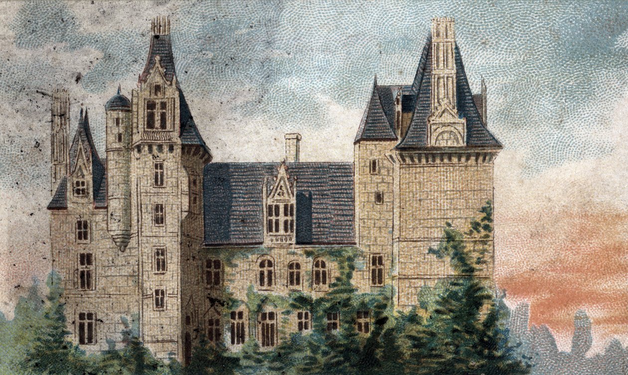 view of the castle of Montigny-le-Ganelon (Montigny le ganelon) (Eure et loir). av French School