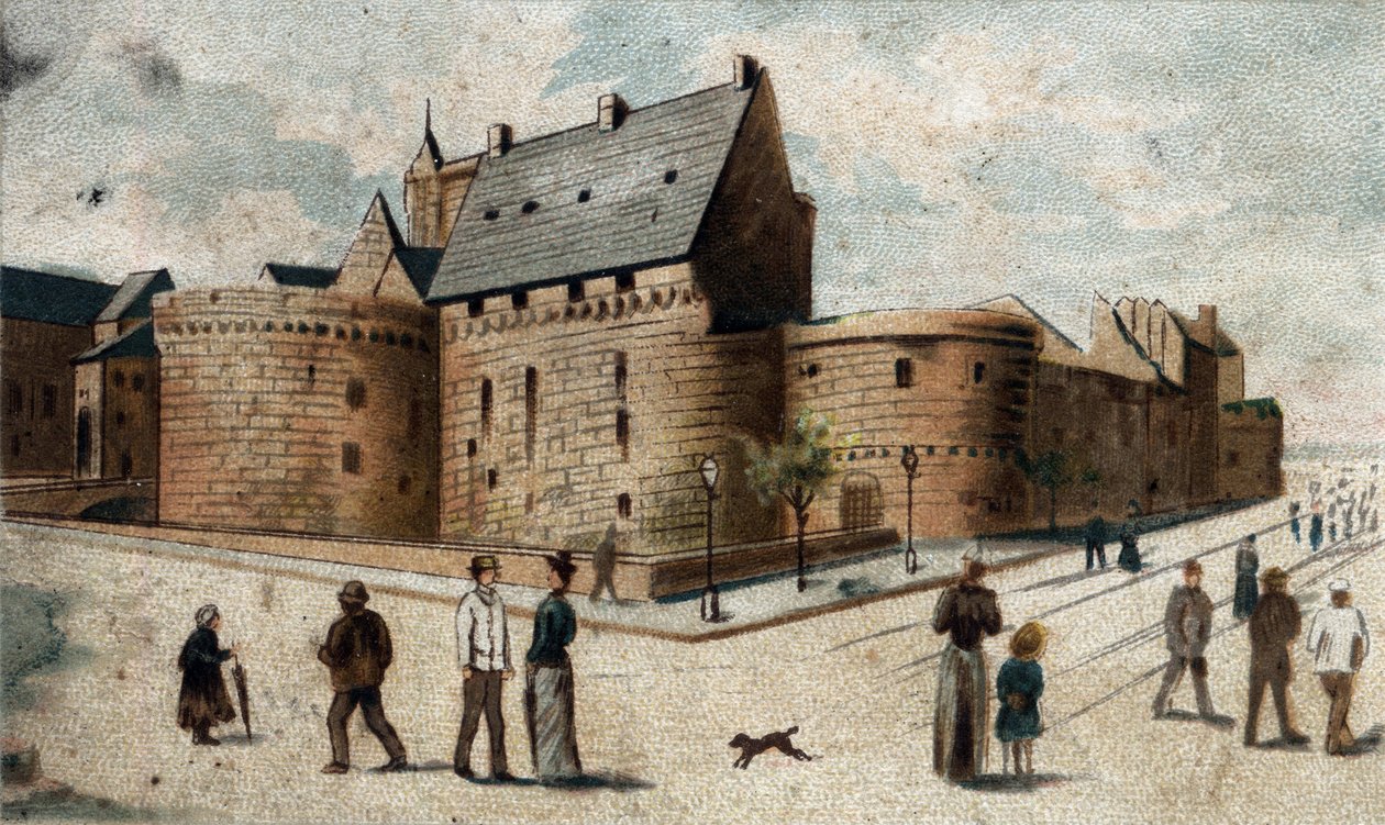utsikt over slottet i Nantes (nedre Loire). av French School