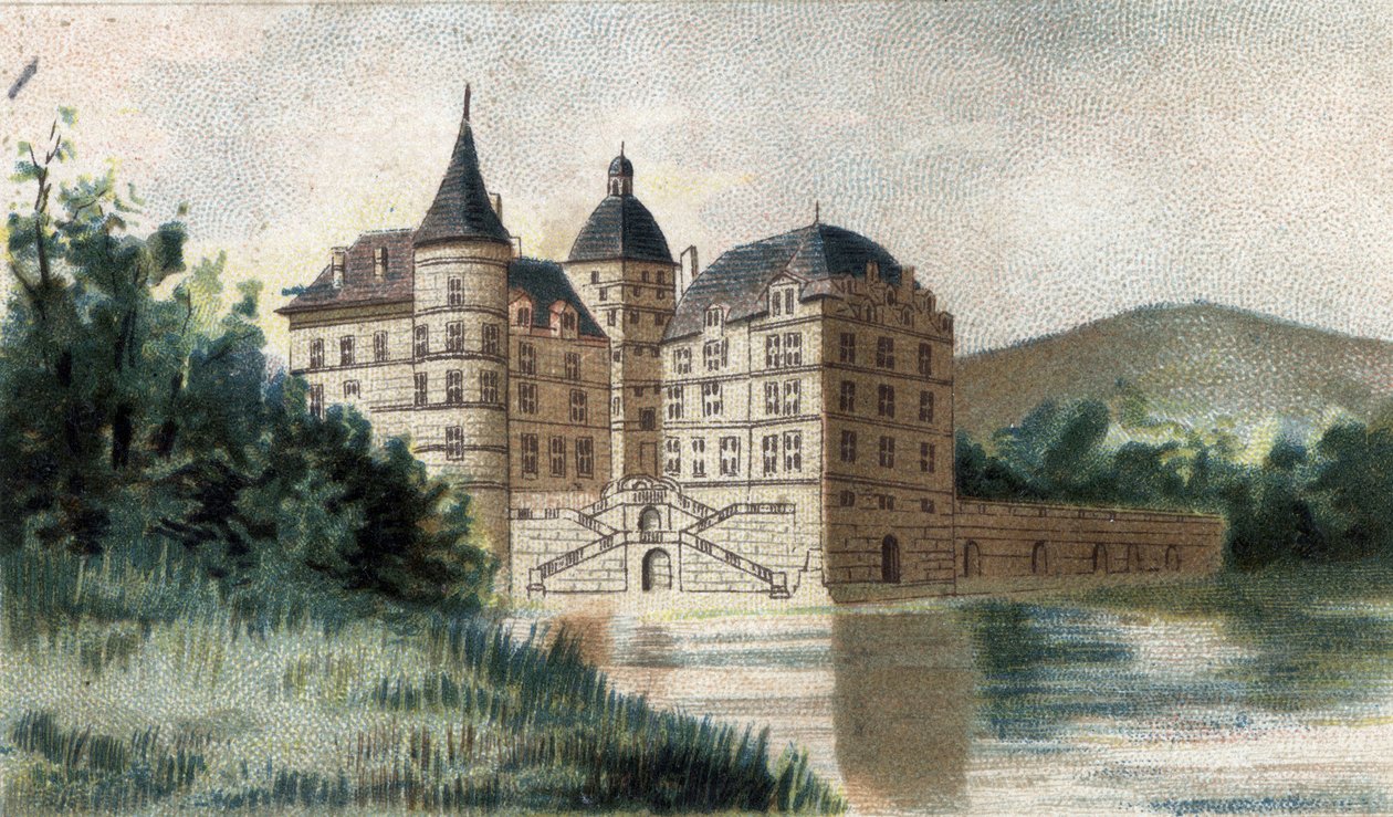 utsikt over slottet Vizille en Isere. av French School
