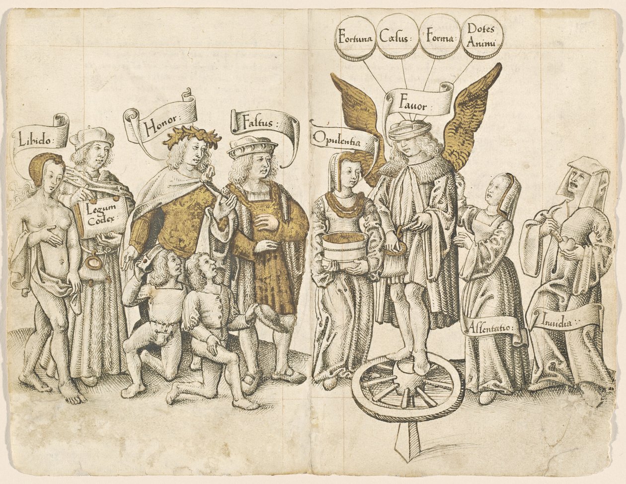 En dialog om menneskelig gunst (recto) [fol. 15 verso / 16 recto] av French early 16th Century
