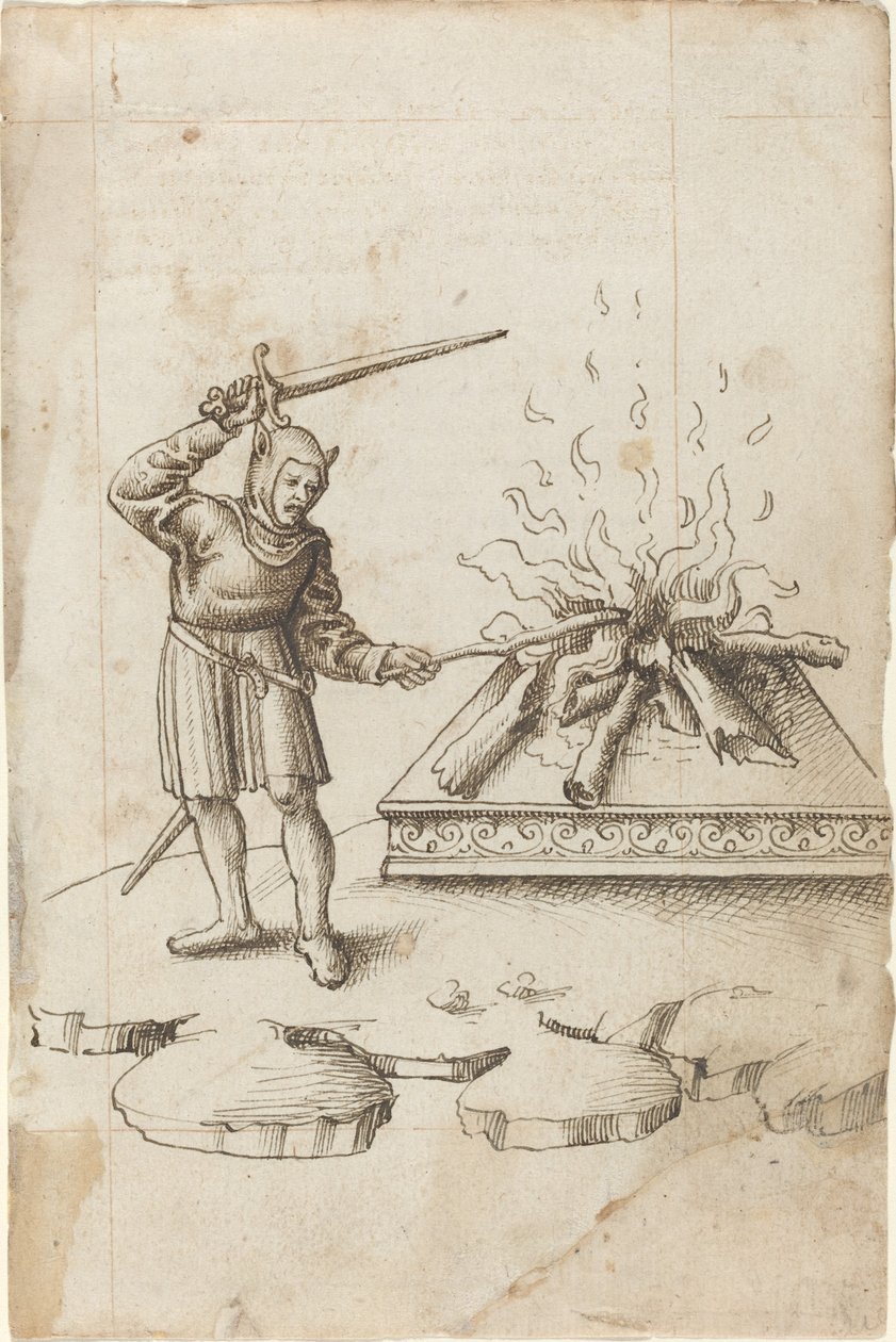 "Ikke stikk ilden med et sverd" [fol. 20 recto] av French early 16th Century