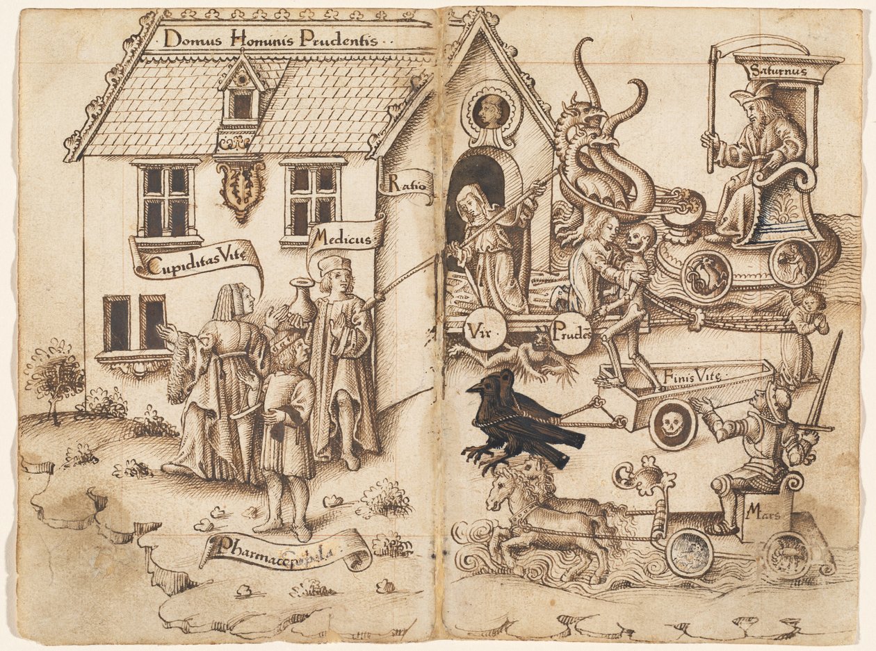 "Ikke snu når du kommer til slutten" [fol. 26 verso / 27 recto] av French early 16th Century
