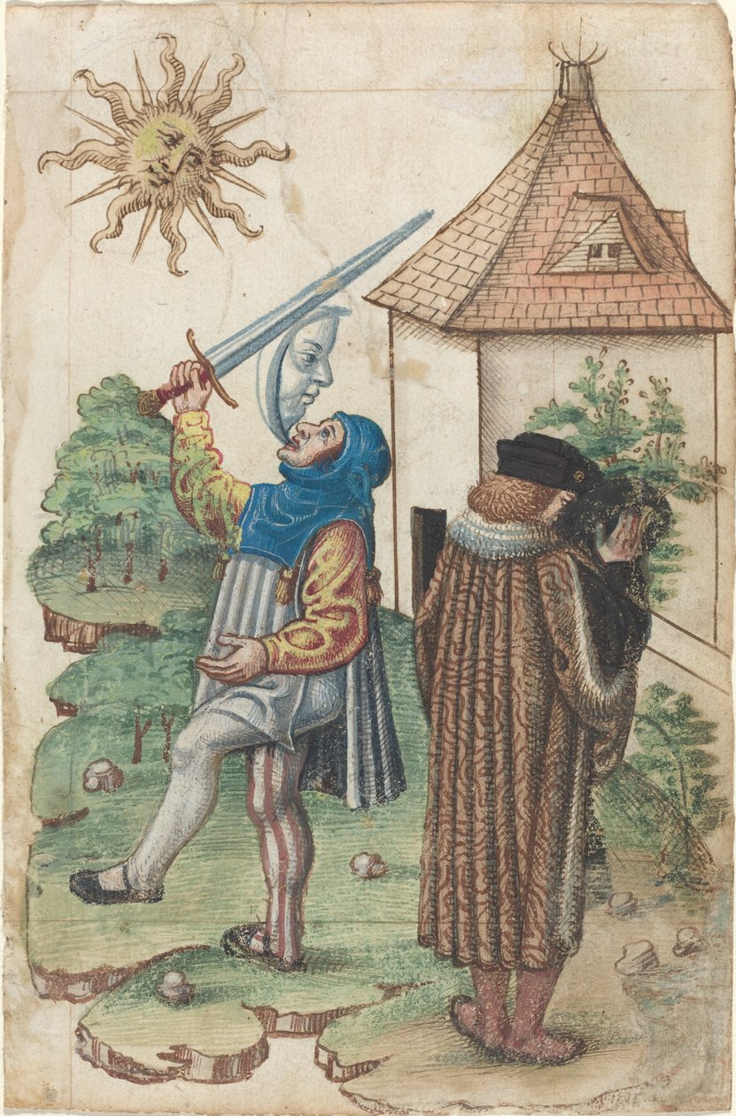 "Snakk ikke mot solen" og "Ikke få vann til å vende mot solen" [fol. 39 recto] av French early 16th Century